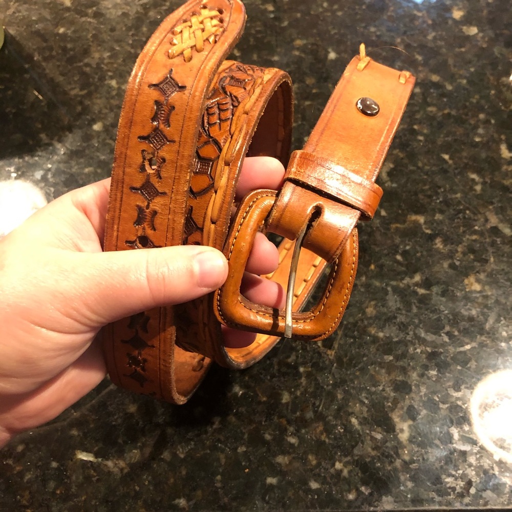 Tan leather belt